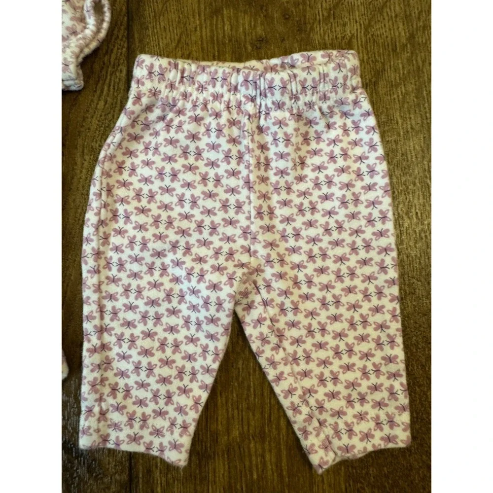Child of Mine Baby Girl Preemie‎ Purple Butterfly Outfit Bodysuit Pants Clothes